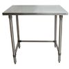 Bk Resources Stainless Steel Work Table Open Base, Stainless Steel Legs 36"Wx30"D QVTOB-3630